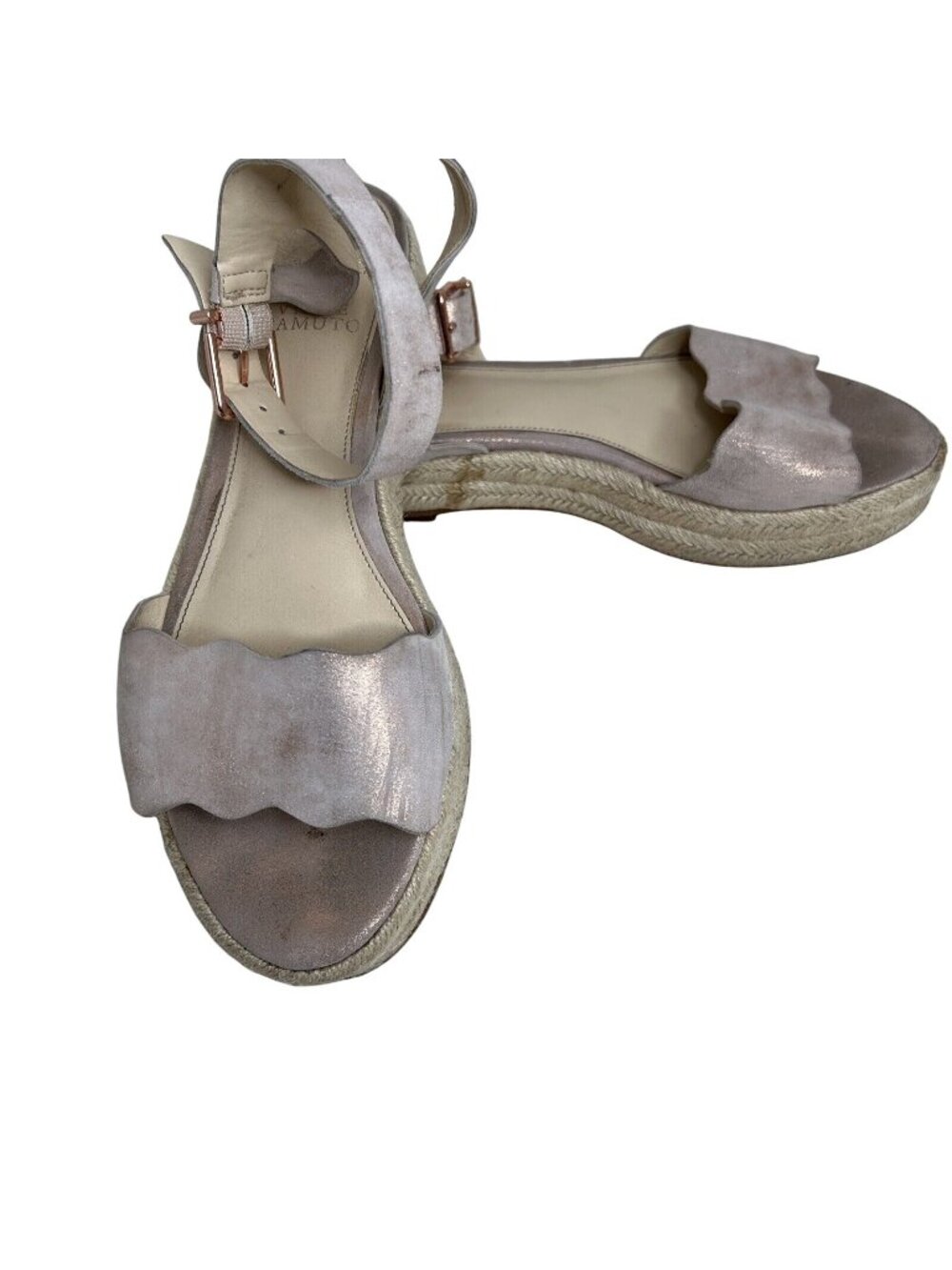 Vince Camuto Womens Rose Gold Espadrille Sandals Size 9.5